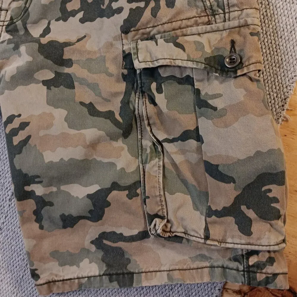 Levis Cargo Shorts‎ Mens 36 Woodland Camo Outdoors Hiking Gorp Core Beach